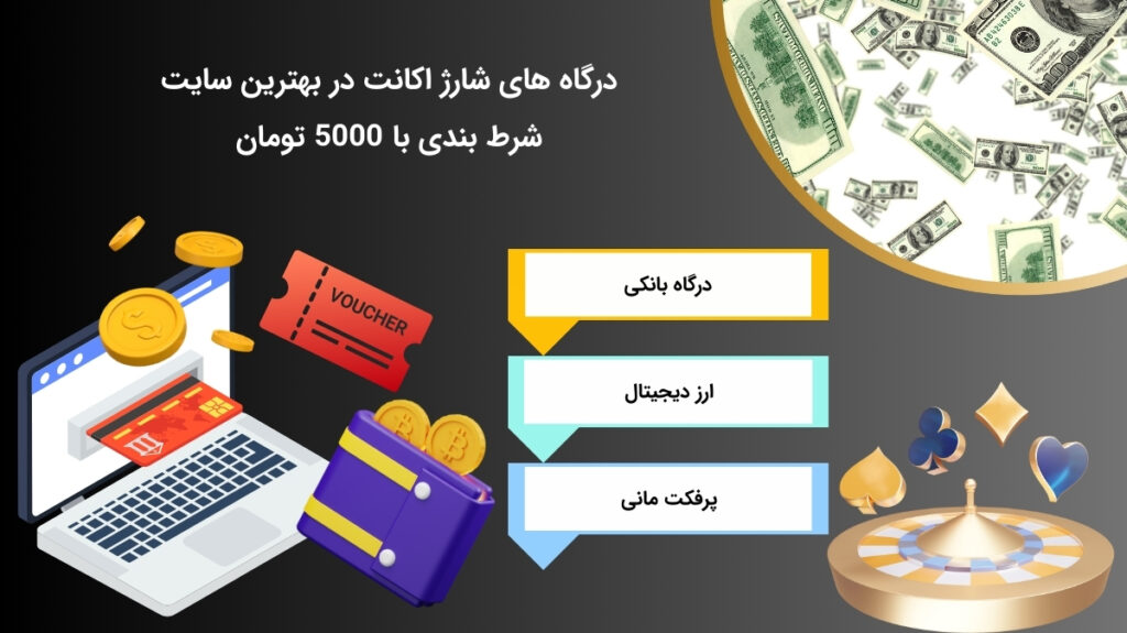 روش های شارژ اکانت در سایت شرط بندی 5000 تومان
