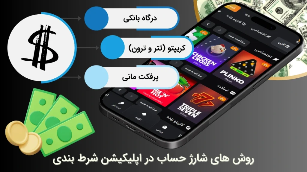 روش های شارژ حساب در اپلیکیشن شرط بندی